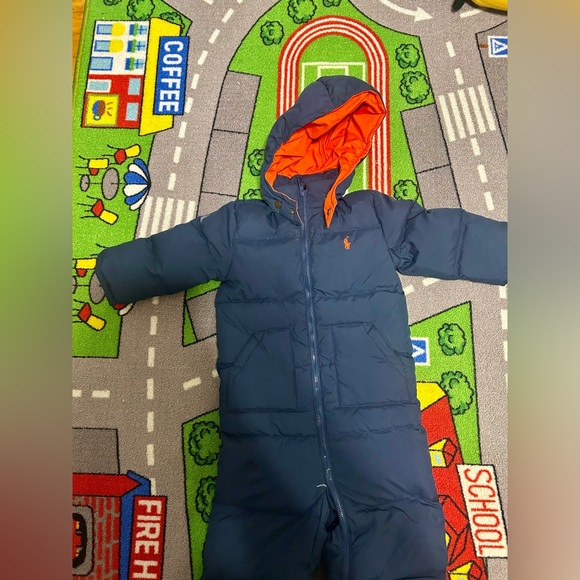 Ralph Lauren Dark Blue and Vibrant Orange Snowsuit - Picture 2 of 6